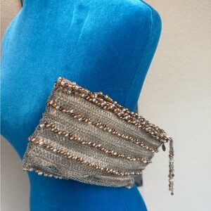 Elegant Hand Crocheted Beaded Clutch - 1 of a Kind
